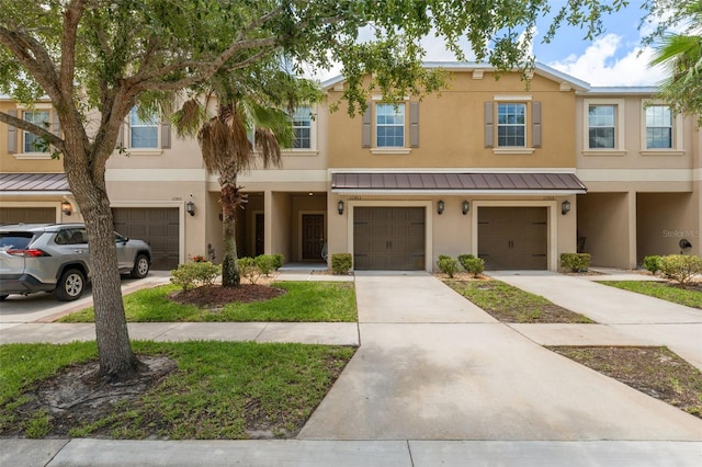 view of property featuring a garage