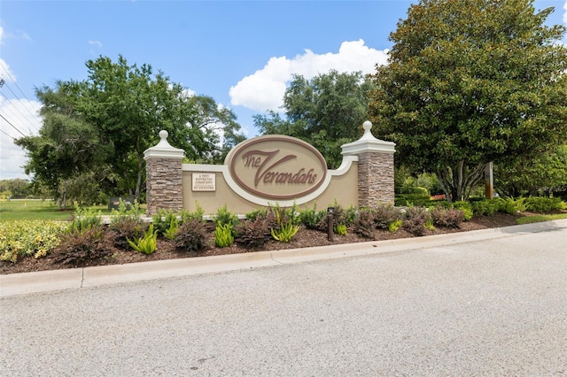 view of community sign