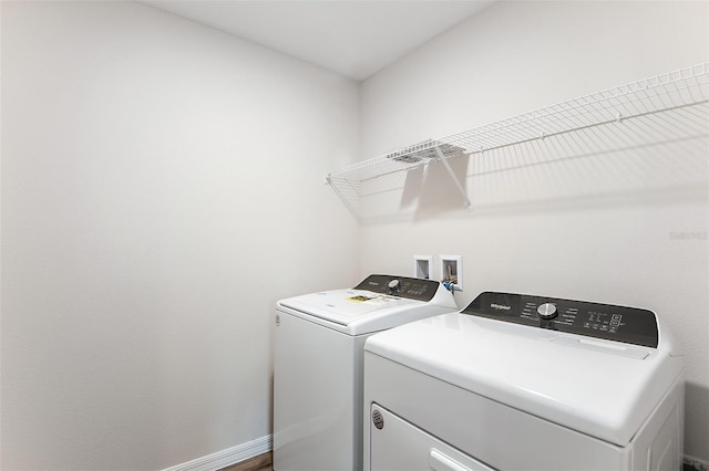 laundry area featuring washer and dryer