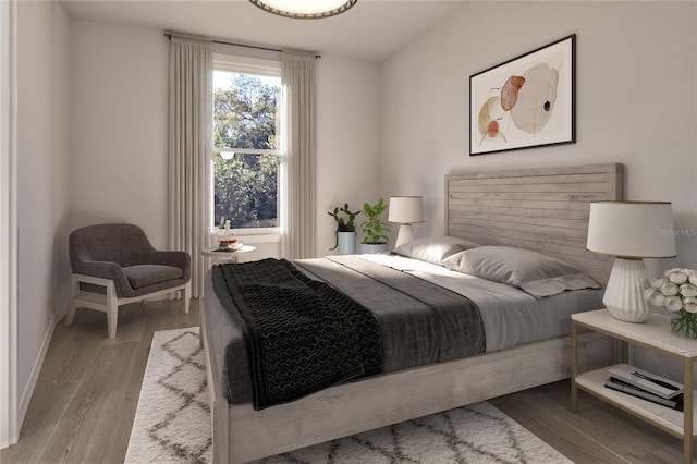 bedroom featuring light hardwood / wood-style flooring