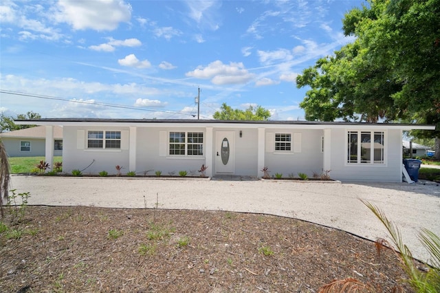 view of single story home