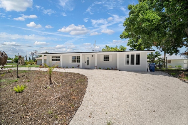 view of single story home