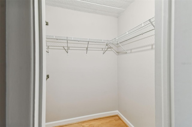 spacious closet with wood finished floors