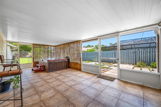 view of unfurnished sunroom