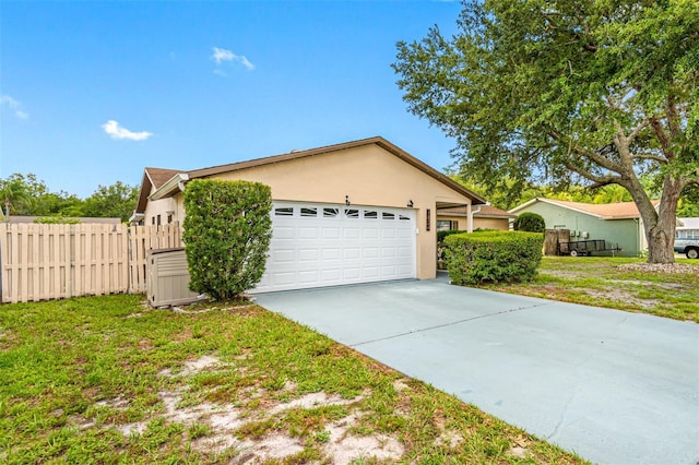 exterior space with a garage