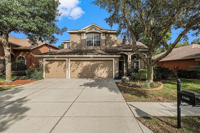 view of property with a garage