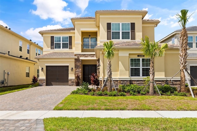 view of front of house with a garage