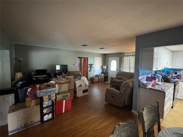 living room featuring hardwood / wood-style flooring