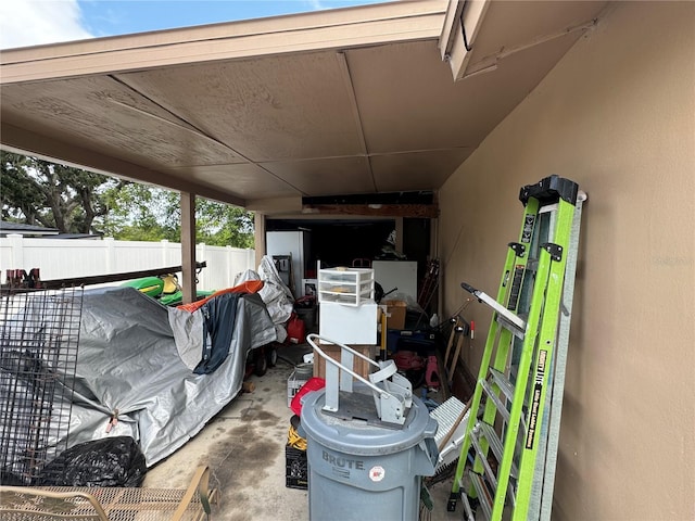 view of storage room