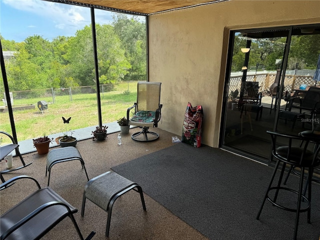 view of sunroom