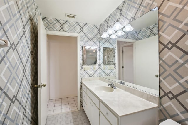 bathroom featuring vanity and tile patterned floors