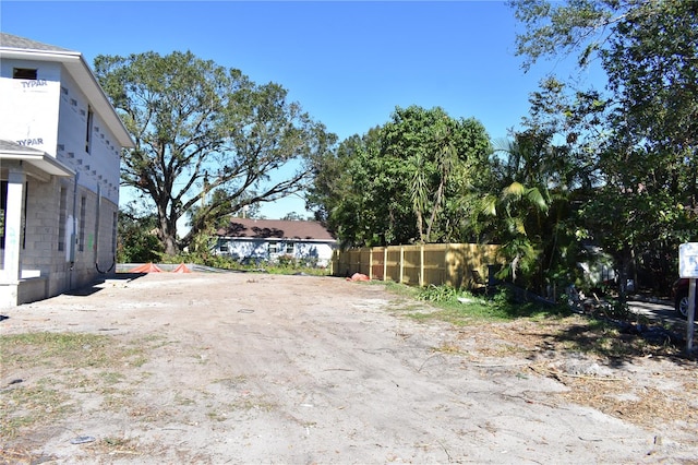 view of yard featuring fence