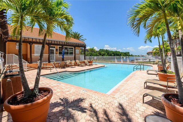 view of pool featuring a patio area