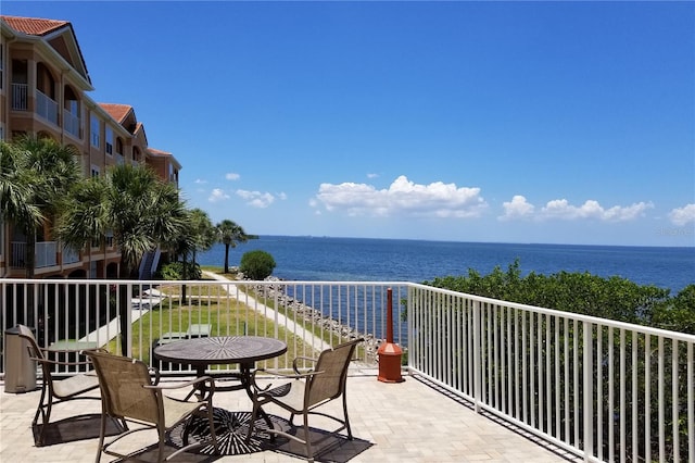 balcony with a water view