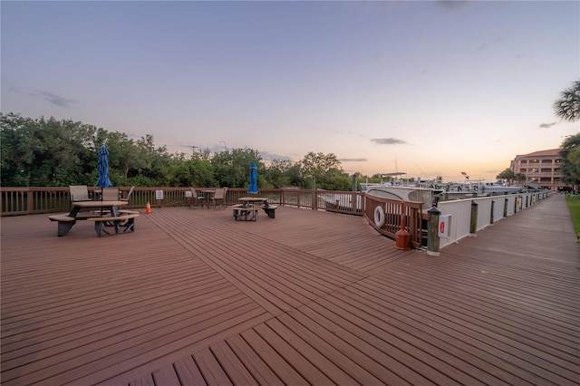 view of deck at dusk