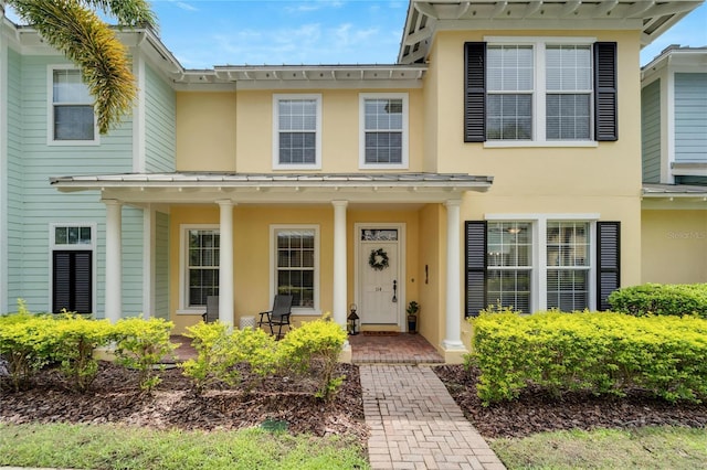 view of front of property with a porch