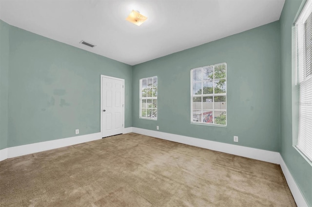 carpeted spare room with plenty of natural light