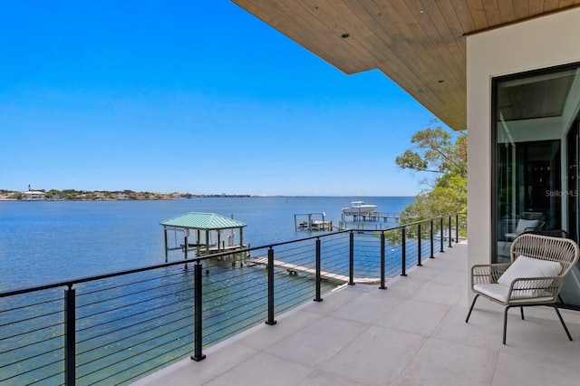 balcony with a water view