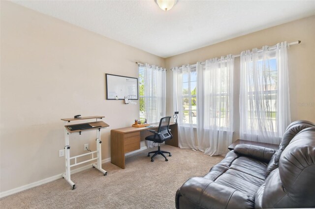 view of carpeted office