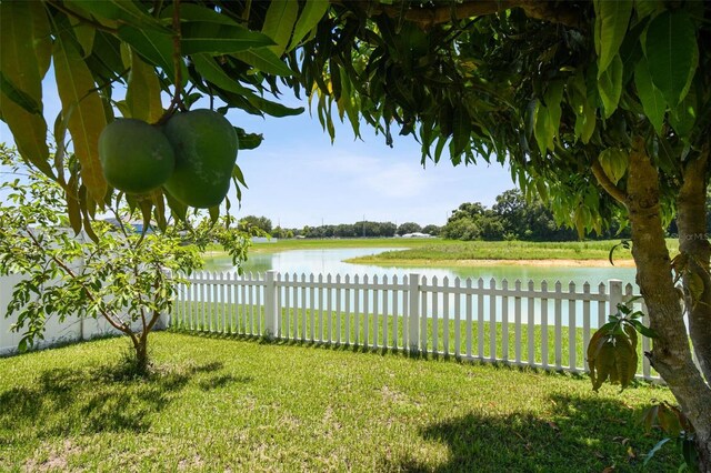 view of yard featuring a water view