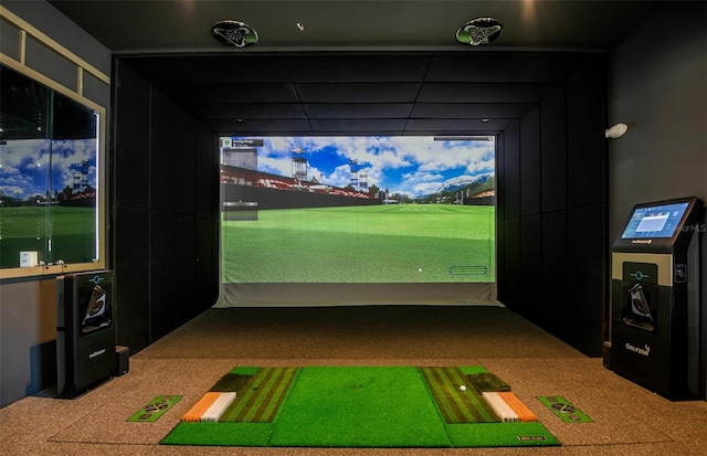 8322 SW 52nd Lane Rd, Ocala, FL 34481 - game room featuring carpet flooring and golf simulator
