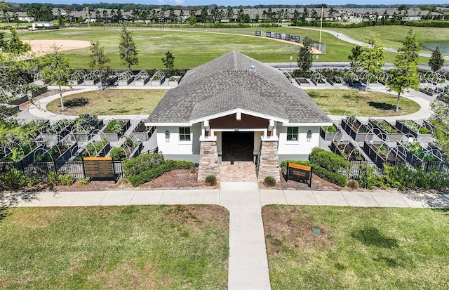 8322 SW 52nd Lane Rd, Ocala, FL 34481 - exterior space with view of golf course, stucco siding, a front yard, and fence