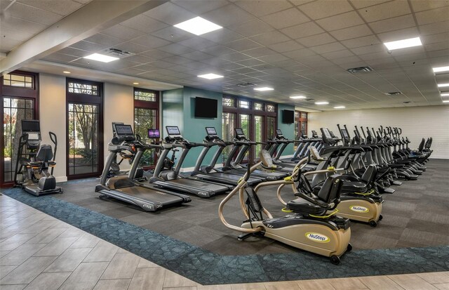 8322 SW 52nd Lane Rd, Ocala, FL 34481 - exercise room with carpet flooring and visible vents