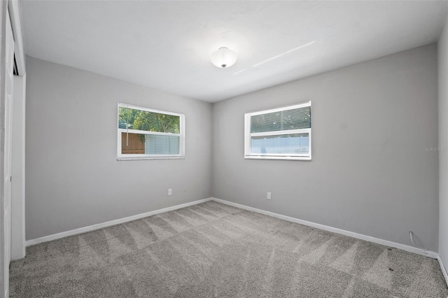 unfurnished room featuring carpet