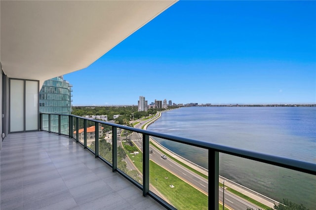 balcony with a water view