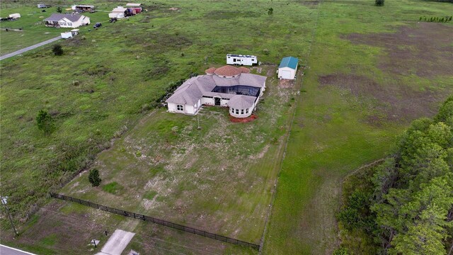 aerial view with a rural view