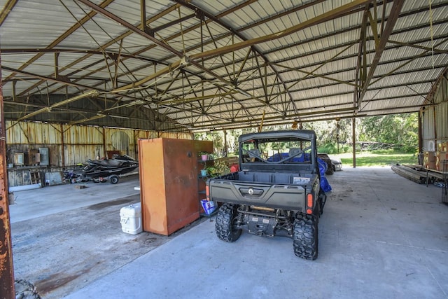 view of garage