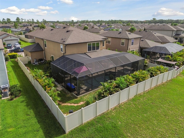 drone / aerial view with a residential view