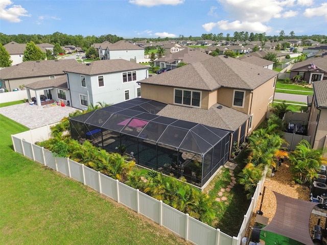 aerial view with a residential view