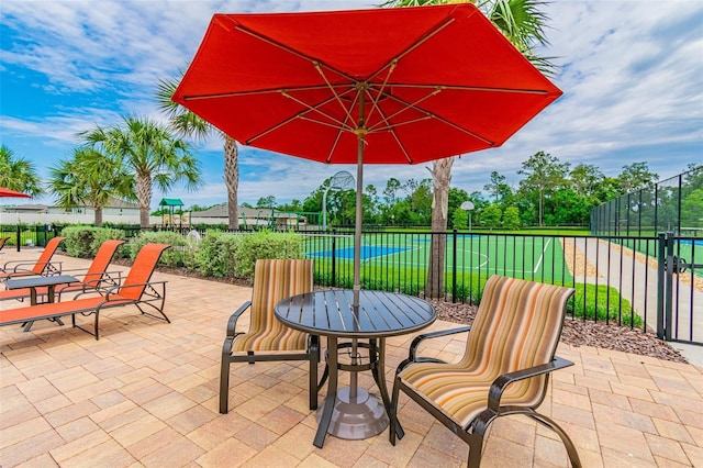 view of patio / terrace with fence