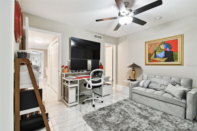 office with ceiling fan