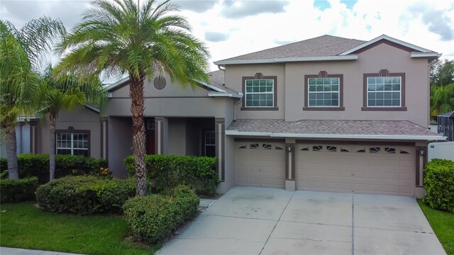 view of front of house with a garage