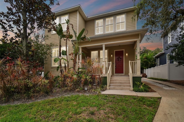 view of front of property with a porch