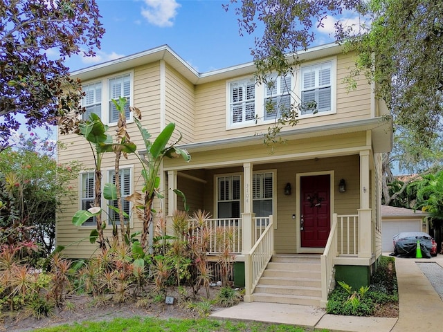 view of front of house featuring covered porch