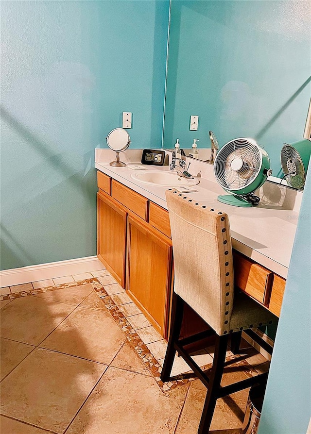 bathroom featuring tile patterned floors and vanity