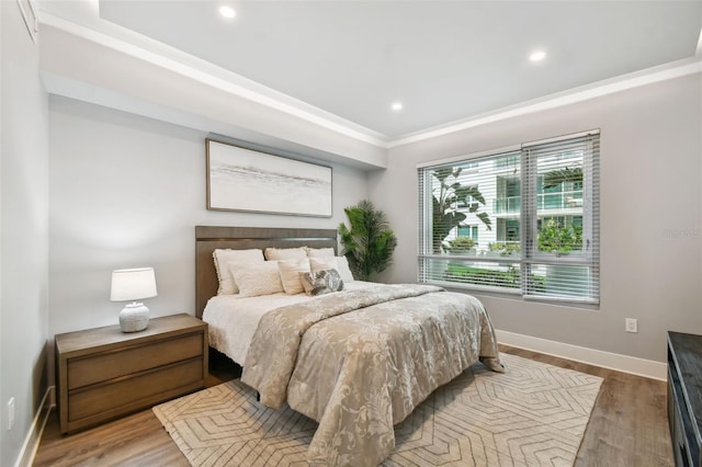 bedroom featuring light wood-type flooring