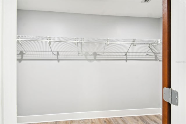 spacious closet featuring light wood-style floors