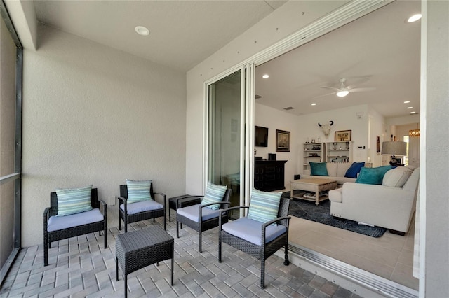 view of patio featuring an outdoor living space