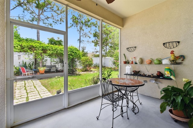 view of sunroom