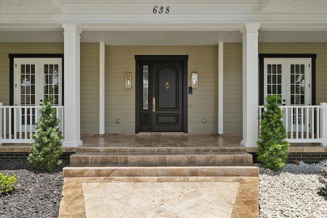 property entrance with a porch