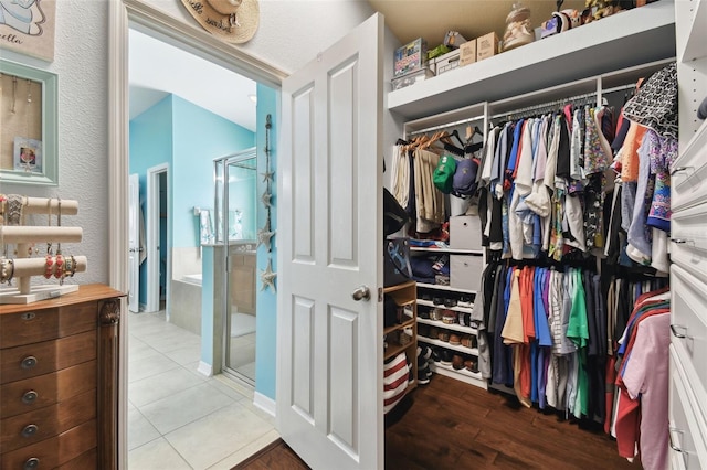 6843 Boulder Run Loop, Wesley Chapel, FL 33545 - spacious closet with wood finished floors