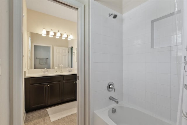 bathroom featuring vanity and bathtub / shower combination