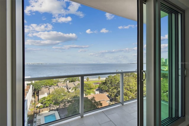 balcony with a water view