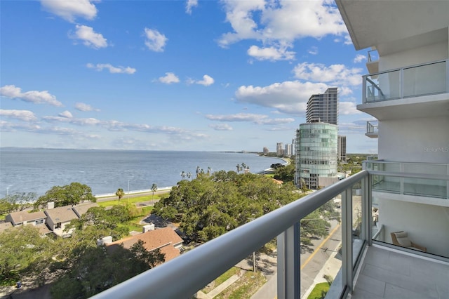 balcony with a water view