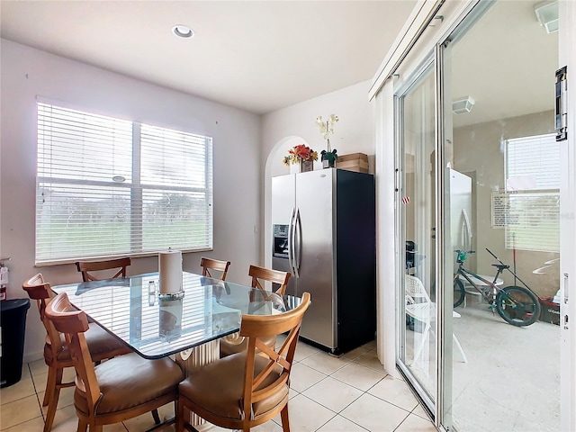 view of tiled dining room