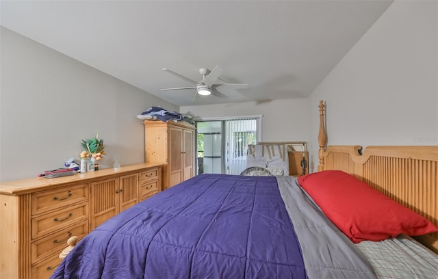 bedroom featuring ceiling fan